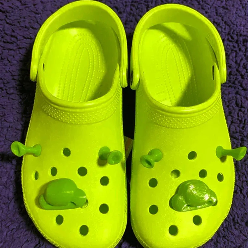 3pcs/set Cartoon Shrek Crocs Charms