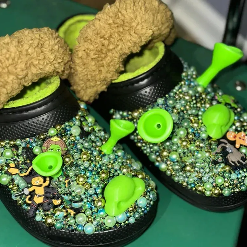 3pcs/set Cartoon Shrek Crocs Charms