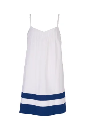 Abelina Dress in White / Navy