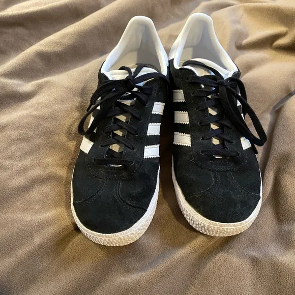 Adidas Black and White Sneakers with Signature Stripes