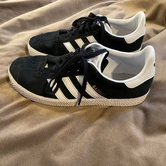 Adidas Black and White Sneakers with Signature Stripes