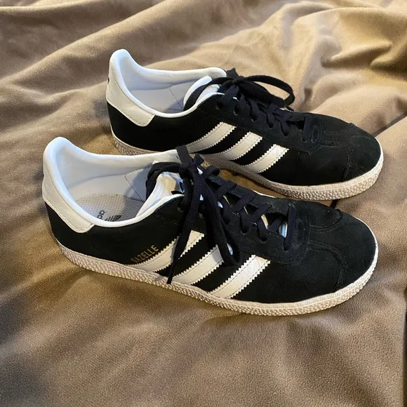 Adidas Black and White Sneakers with Signature Stripes