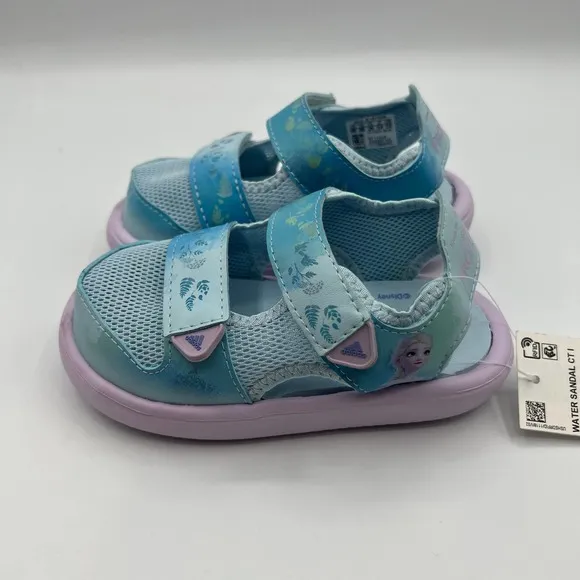 Adidas x Disney TD Comfort Blue Frozen Swim Sandals FY8148 Size 8K Blue/Lilac
