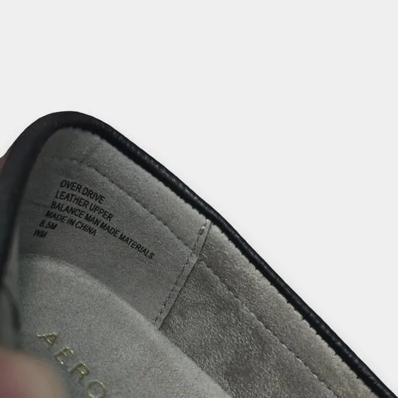 Aerosoles Womens Over Drive Round Toe Slip On Leather Moccasins Black 8.5 NIB