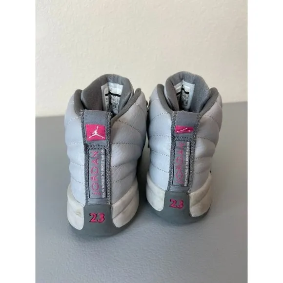 Air Jordan 12 retro PS‎ wolf grey vivid pink youth 13.5c high top sneaker