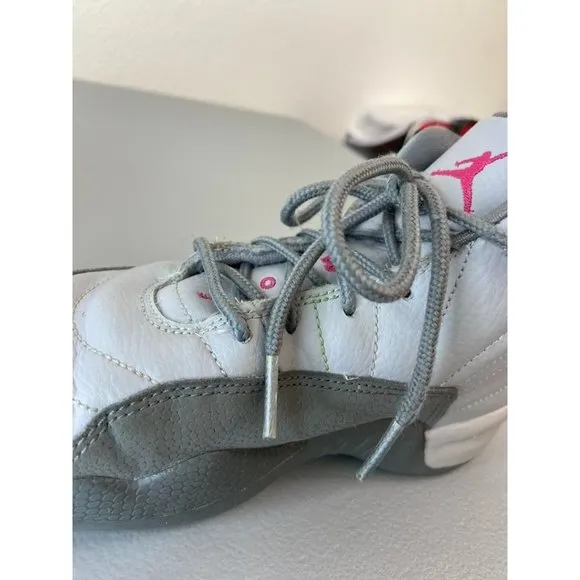 Air Jordan 12 retro PS‎ wolf grey vivid pink youth 13.5c high top sneaker