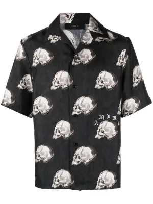 AMIRI skull-print silk shirt