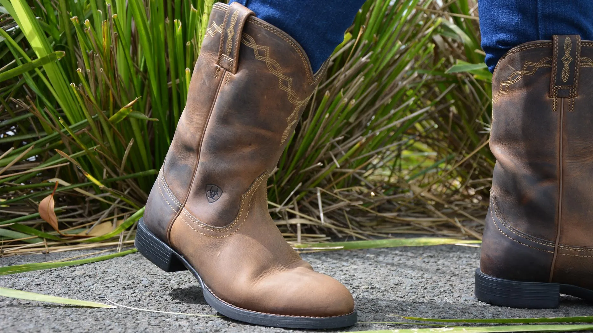 Ariat ATS Ladies Roper Boots Distressed Brown