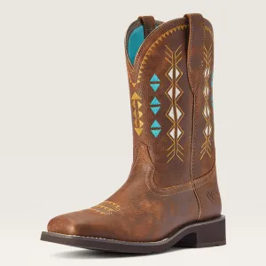 Ariat Ladies Copper Delilah Deco Broad Square Toe Western Boots