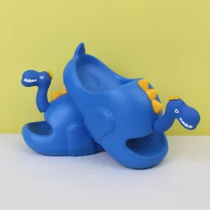 Attractive Blue Dino Flat Slides