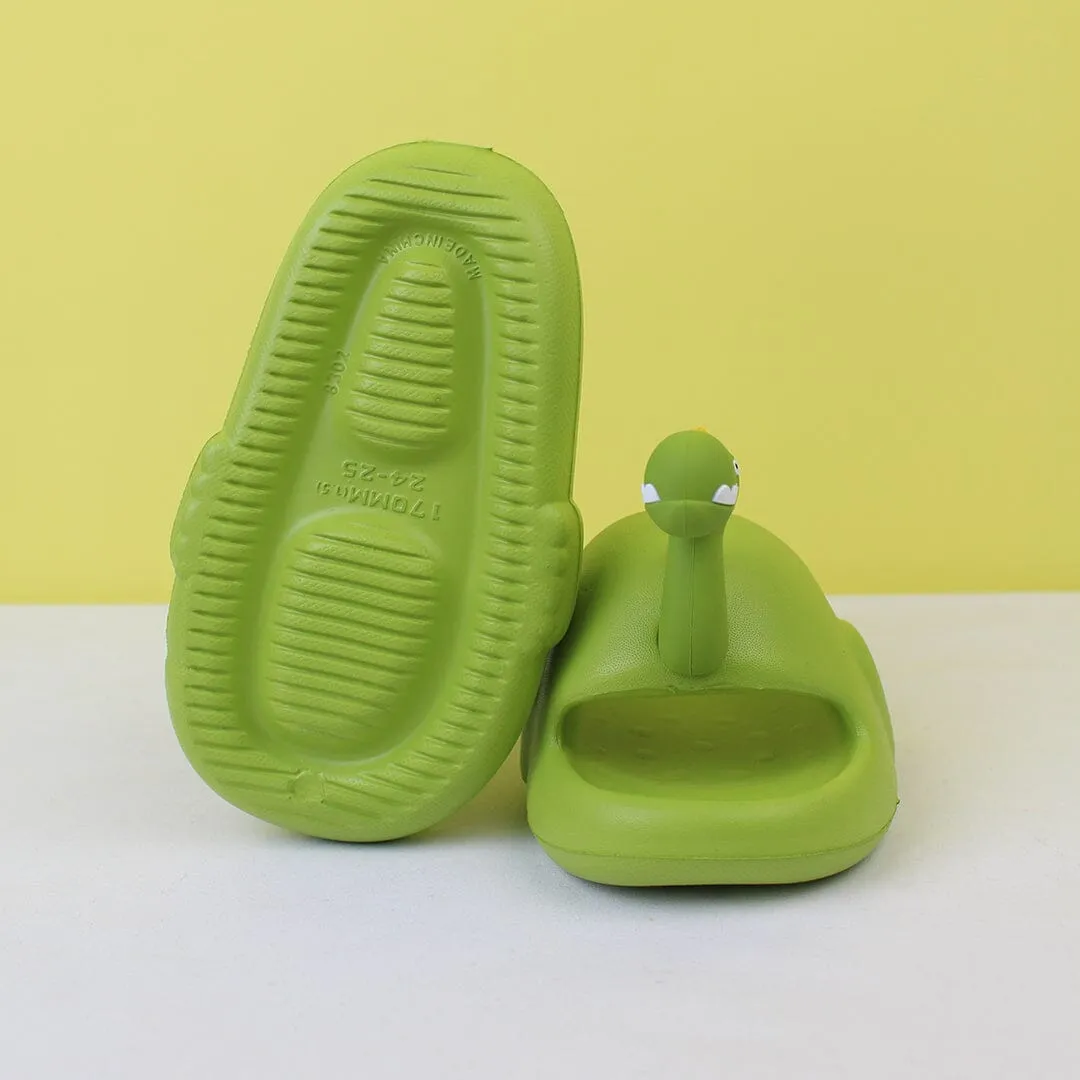 Attractive Green Dino Flat Slides