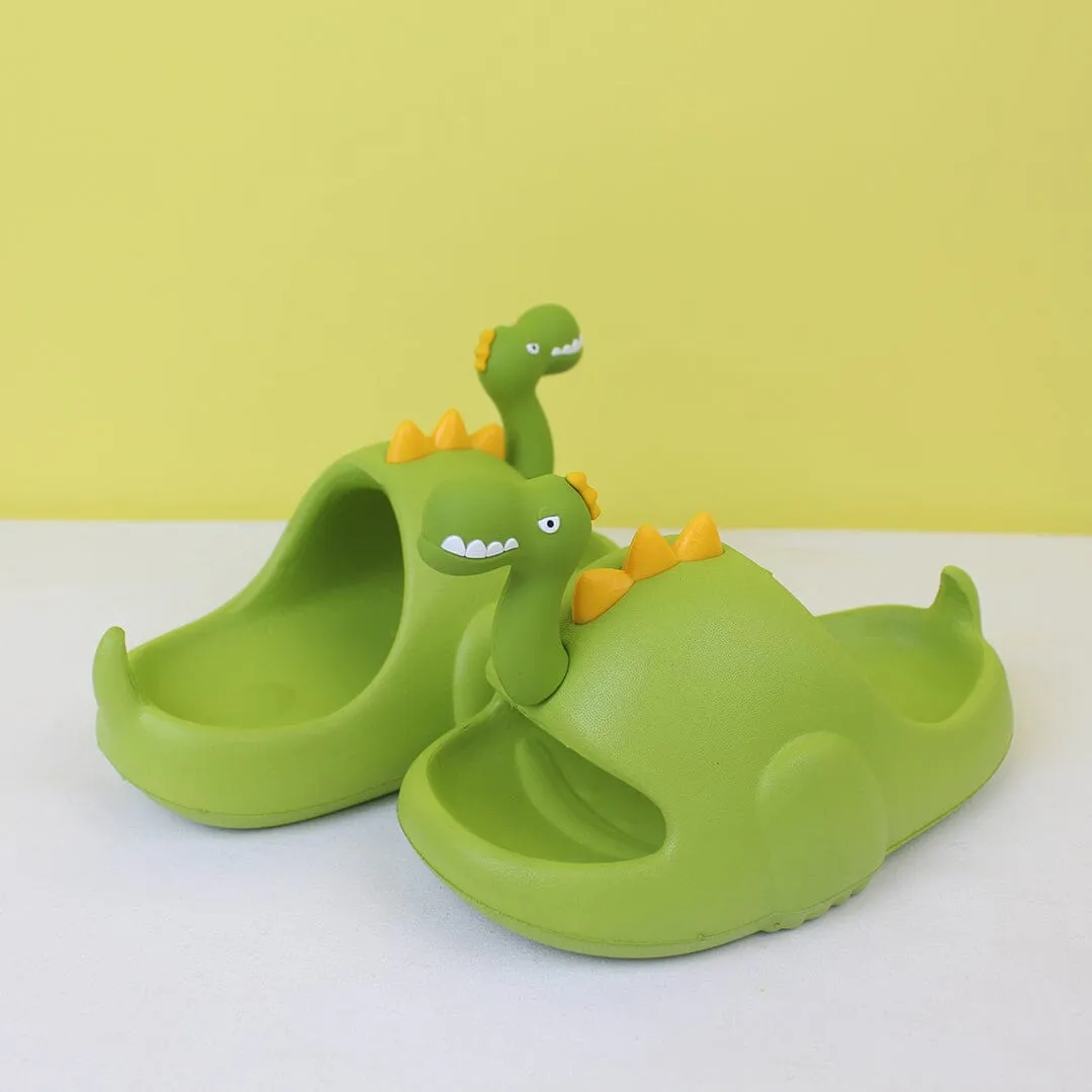 Attractive Green Dino Flat Slides