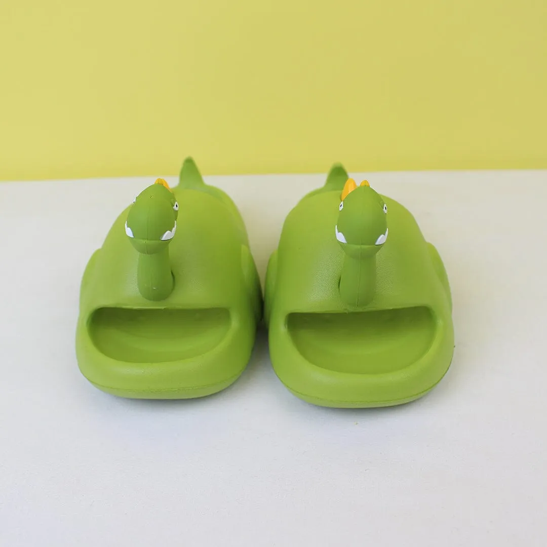 Attractive Green Dino Flat Slides