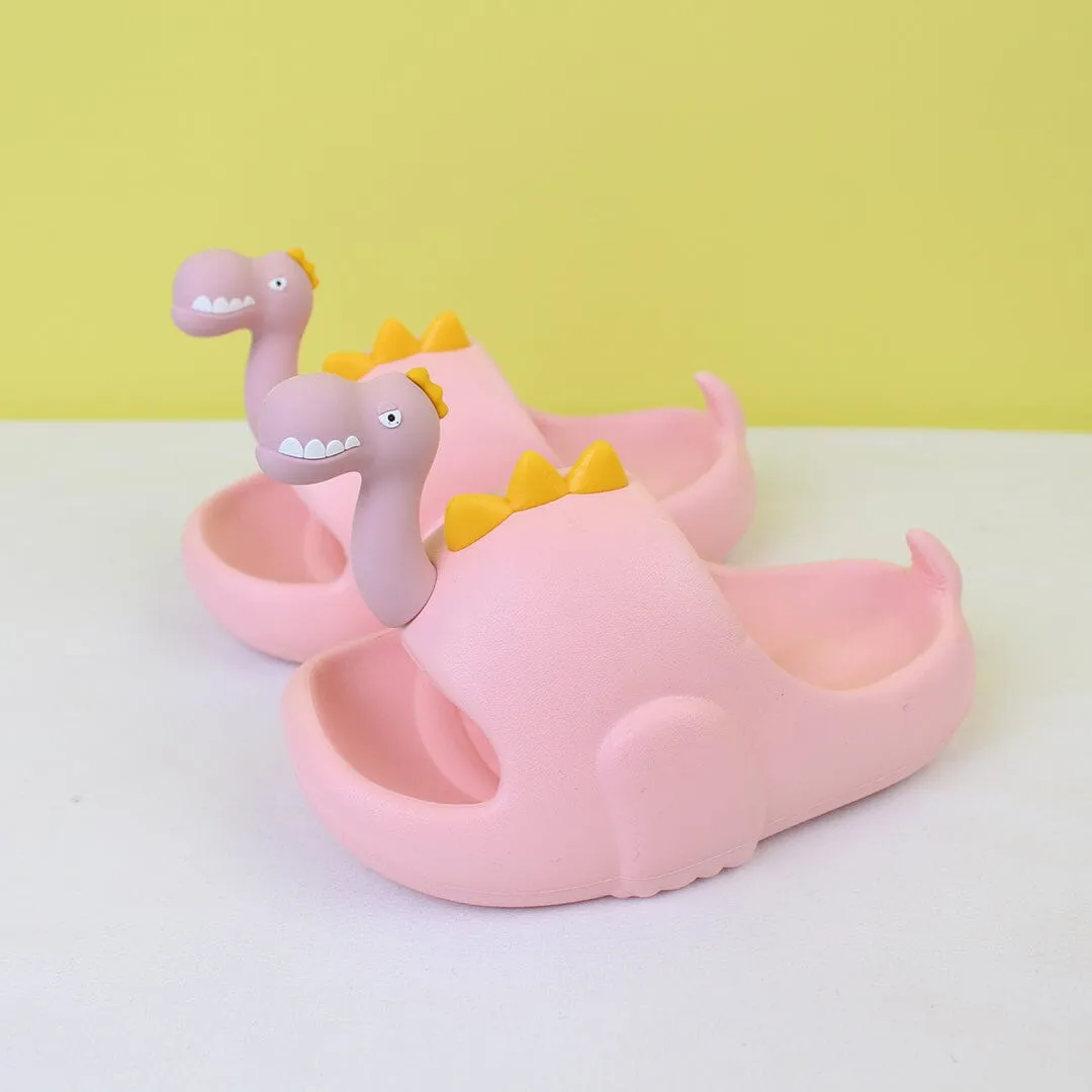 Attractive Pink Dino Flat Slides