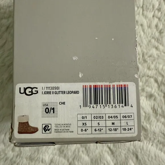 Baby UGG Jorie II Glitter Leopard Boots New in box  Size 0/1 (XS) S0118