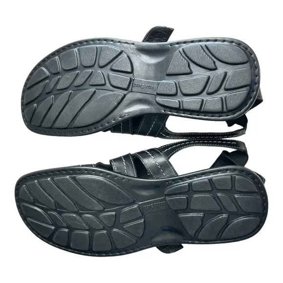 Bacco Bucci Men's Leather Closed Toe Strappy Sandals Black Size 10