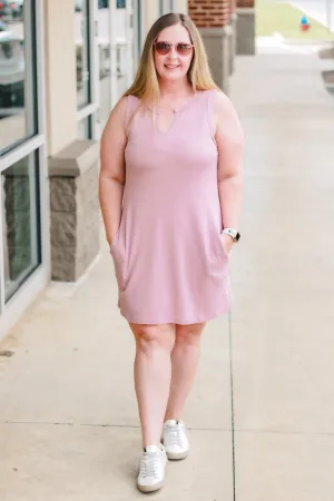 Beach Bonfire Waffle Dress in Mauve