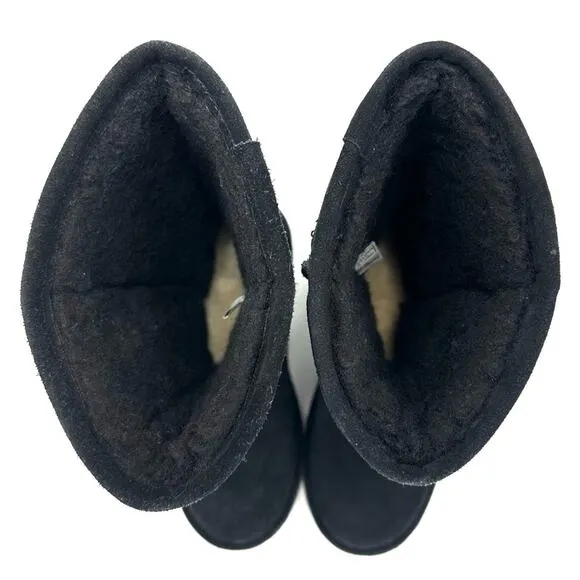 BEARPAW &quot;EMMA&quot; BLACK SUEDE WOOL LINING WATERPROOF WINTER COLD WEATHER BOOTS Sz 4