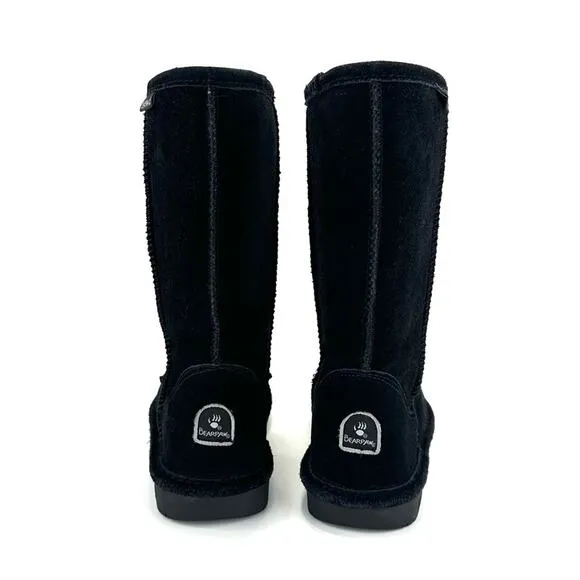 BEARPAW &quot;EMMA&quot; BLACK SUEDE WOOL LINING WATERPROOF WINTER COLD WEATHER BOOTS Sz 4