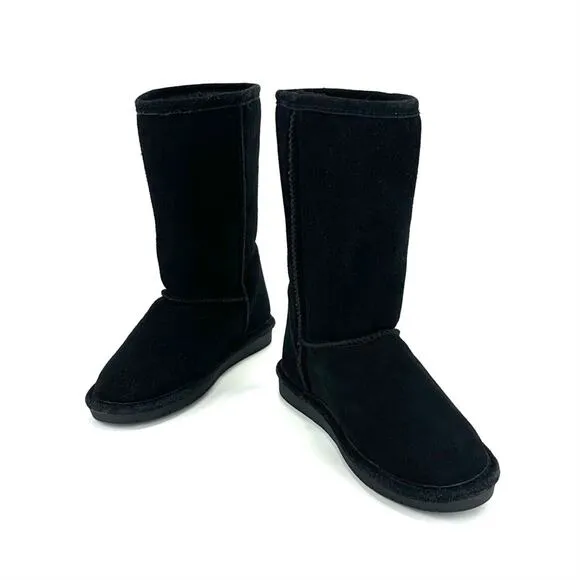 BEARPAW &quot;EMMA&quot; BLACK SUEDE WOOL LINING WATERPROOF WINTER COLD WEATHER BOOTS Sz 4