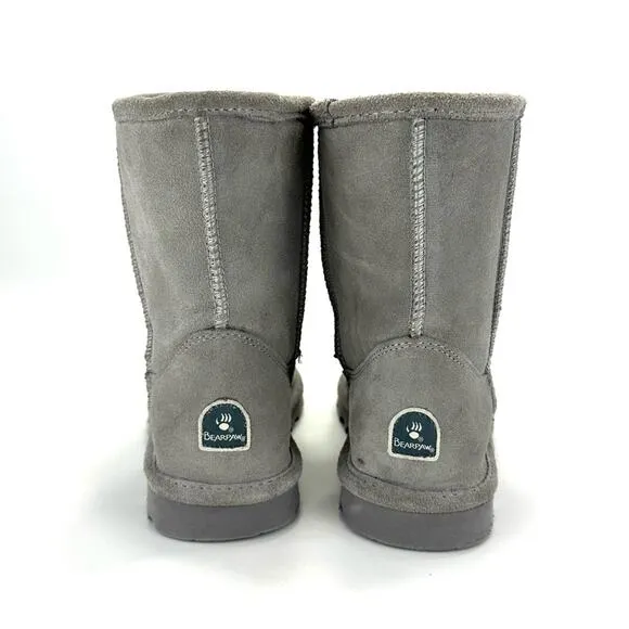 BEARPAW ELLE GRAY SUEDE WOOL LINING WATERPROOF WINTER SHORT BOOTS