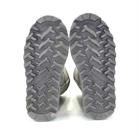 BEARPAW ELLE GRAY SUEDE WOOL LINING WATERPROOF WINTER SHORT BOOTS