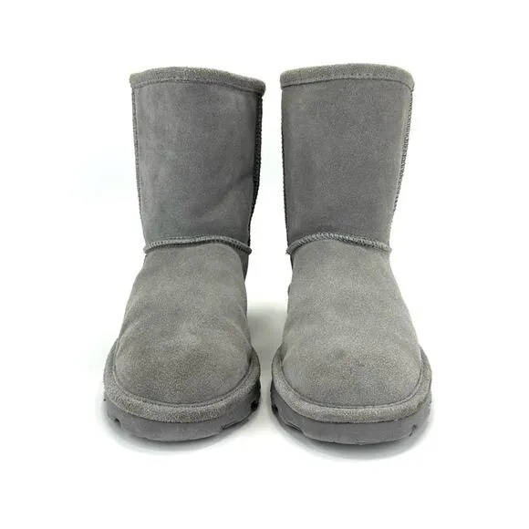 BEARPAW ELLE GRAY SUEDE WOOL LINING WATERPROOF WINTER SHORT BOOTS