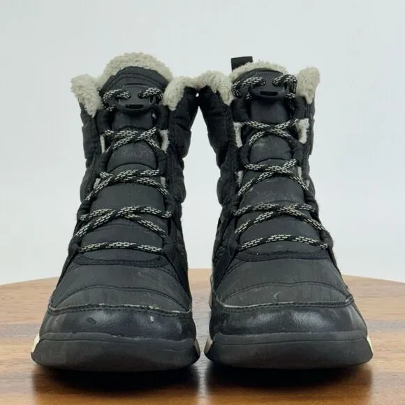 Big Kids Sorel Whitney II Plus Black Casual Waterproof Winter Ankle Boots Size 5