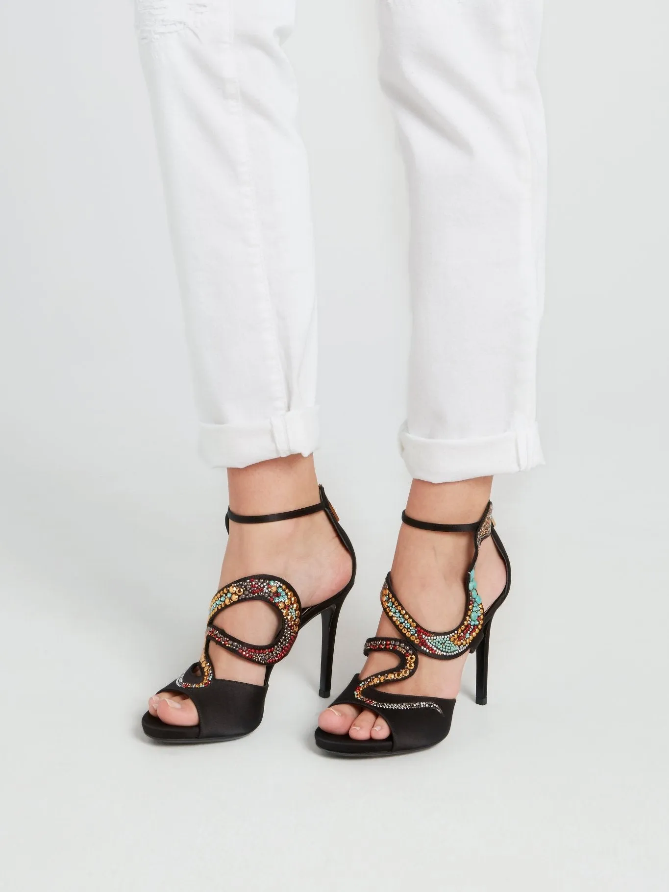 Black Snake Cage Pumps