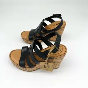 Born Bernese Strappy Cage Open Toe Cork Wedge Sandals