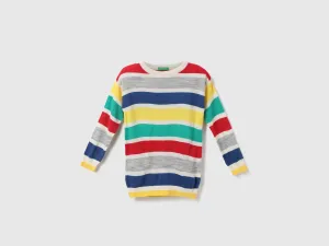 Boys Stripe Round Neck Sweater