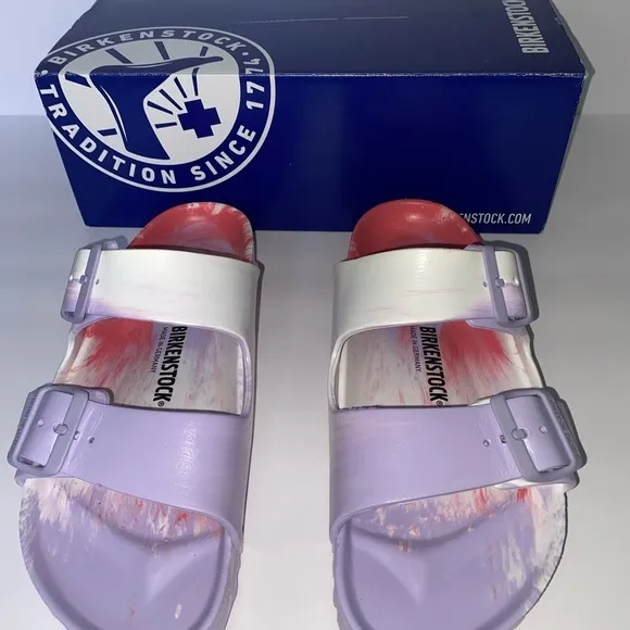 BRAND NEW! Birkenstock Purple Fog &amp; Pink Sandals, waterproof women’s size 8