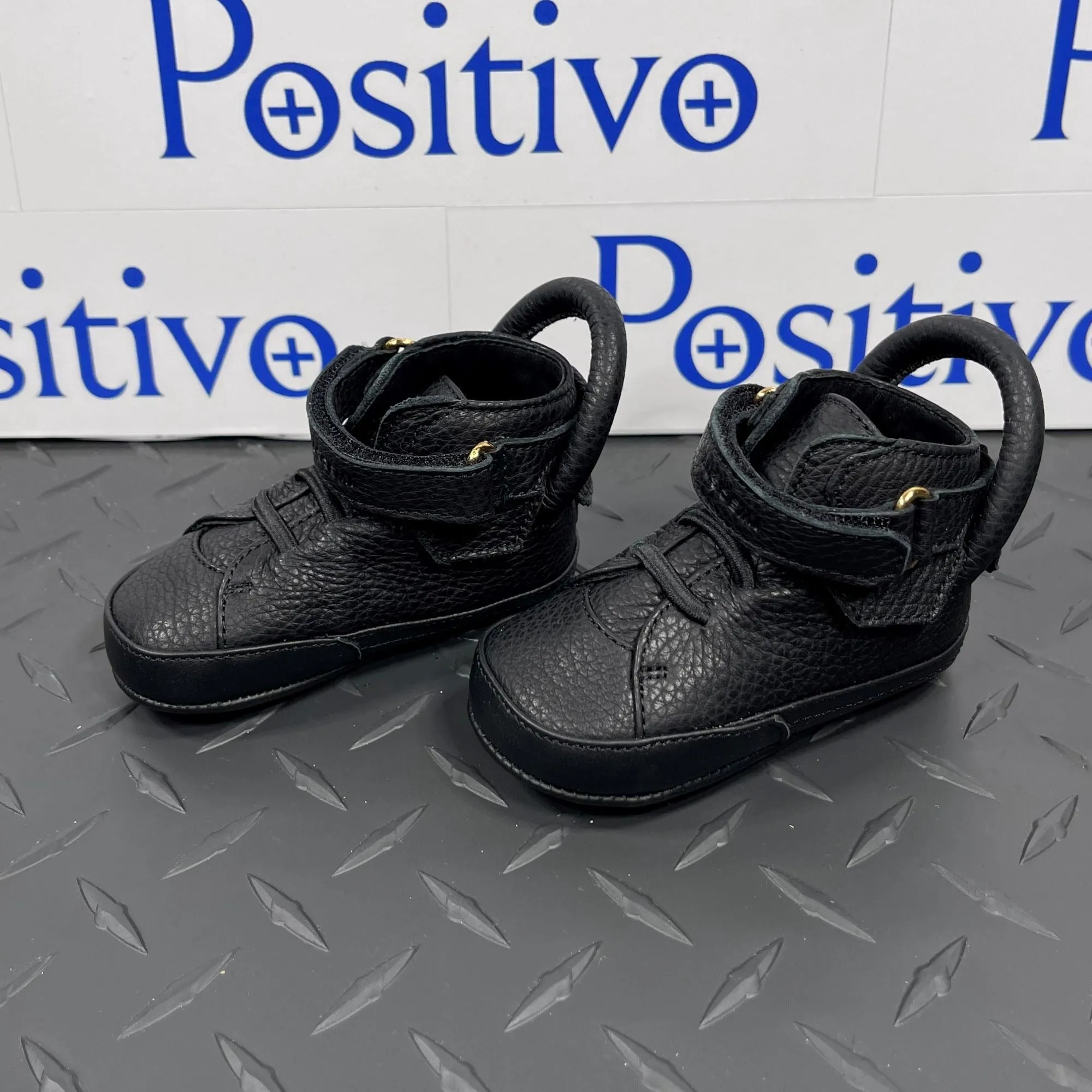 Buscemi 100MM Baby Alce Black Leather Sneakers