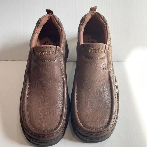 CAMEL CROWN Men’s Genuine Leather Loafers Slip On Sz 8 Brown