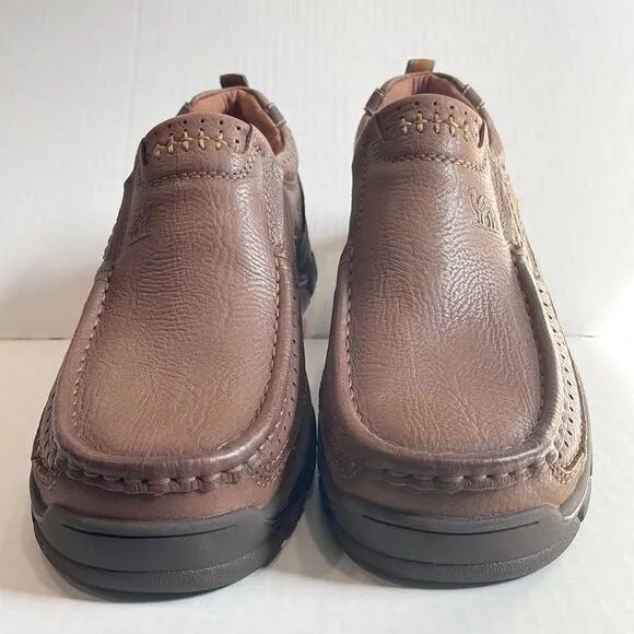 CAMEL CROWN Men’s Genuine Leather Loafers Slip On Sz 8 Brown