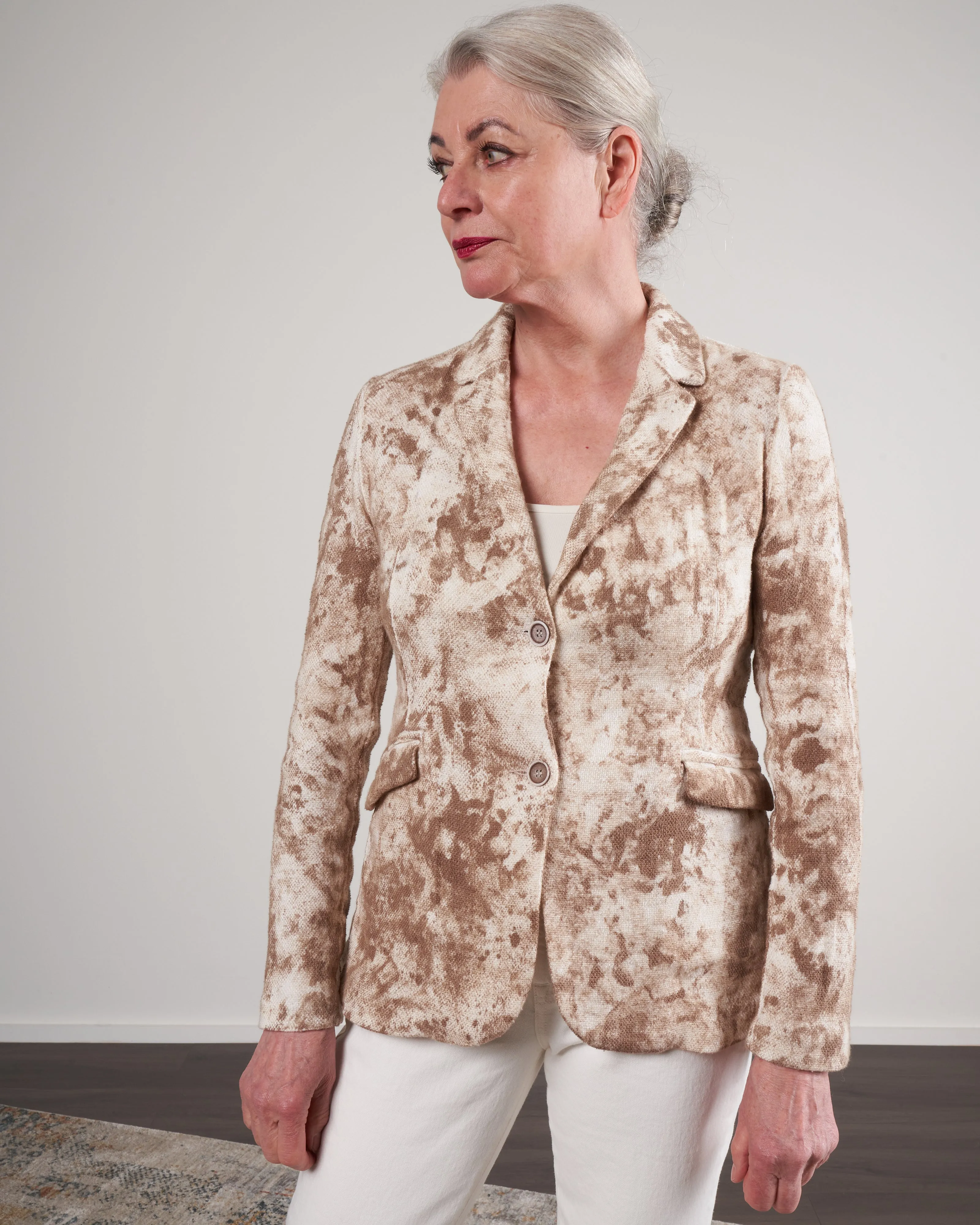 camouflage micro mat stitch rever jacket - sughero