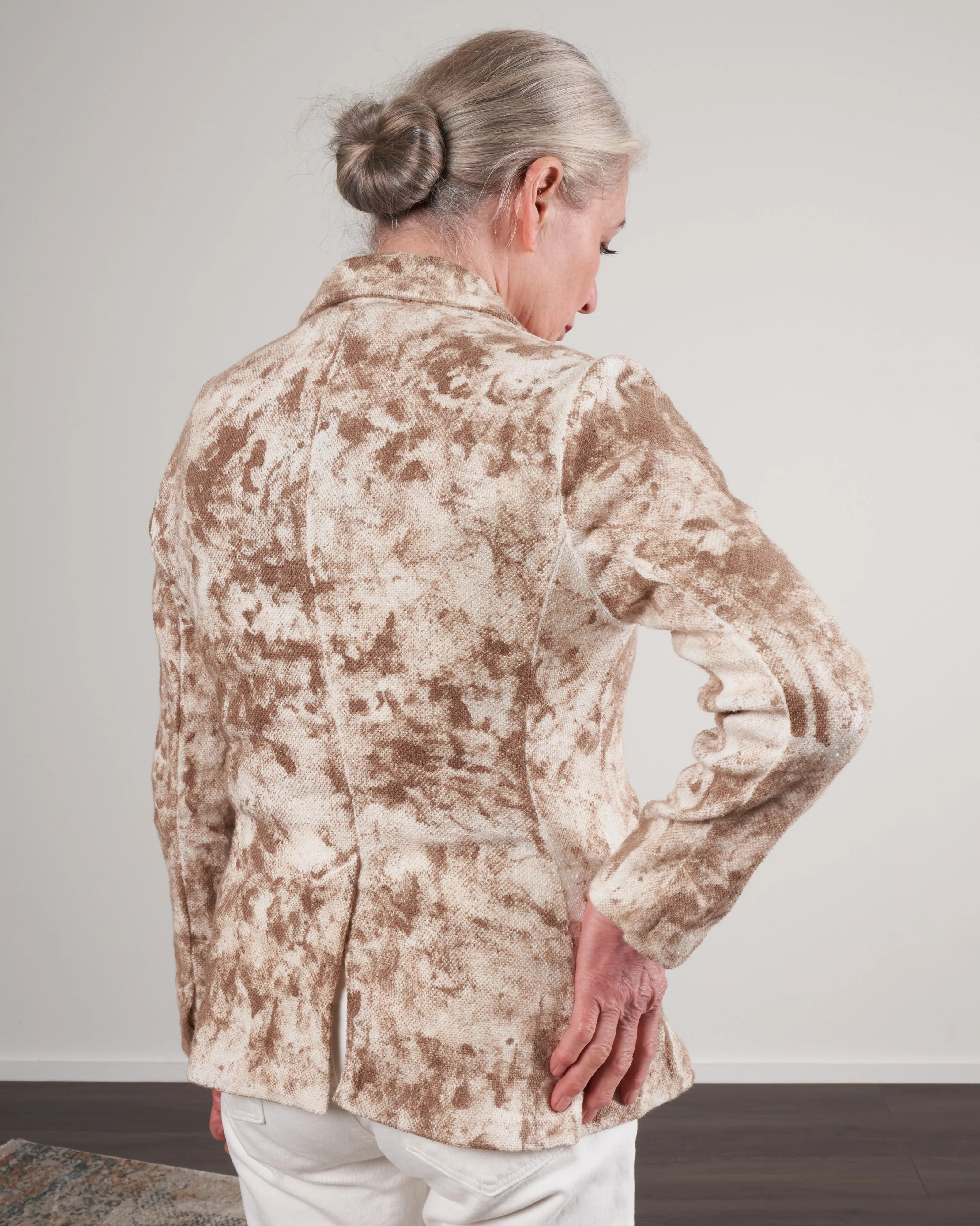 camouflage micro mat stitch rever jacket - sughero