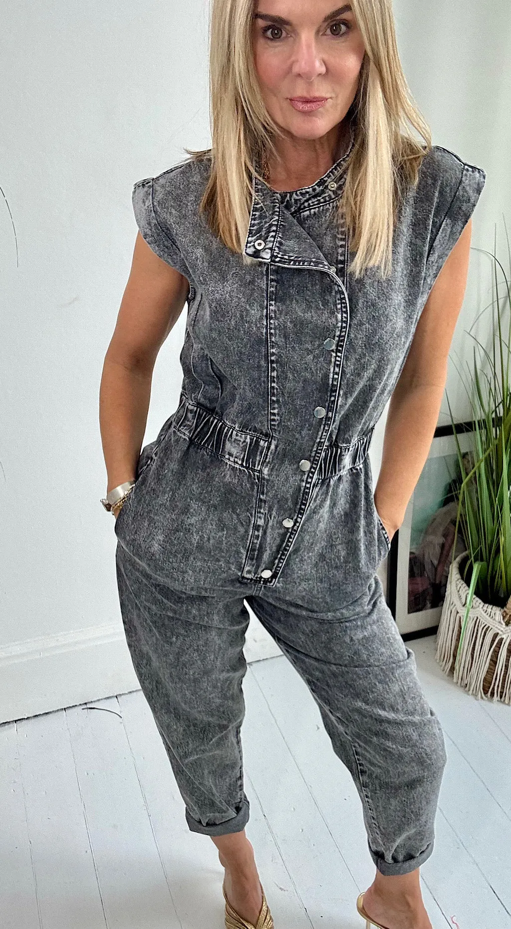 Charcoal denim Jumpsuit