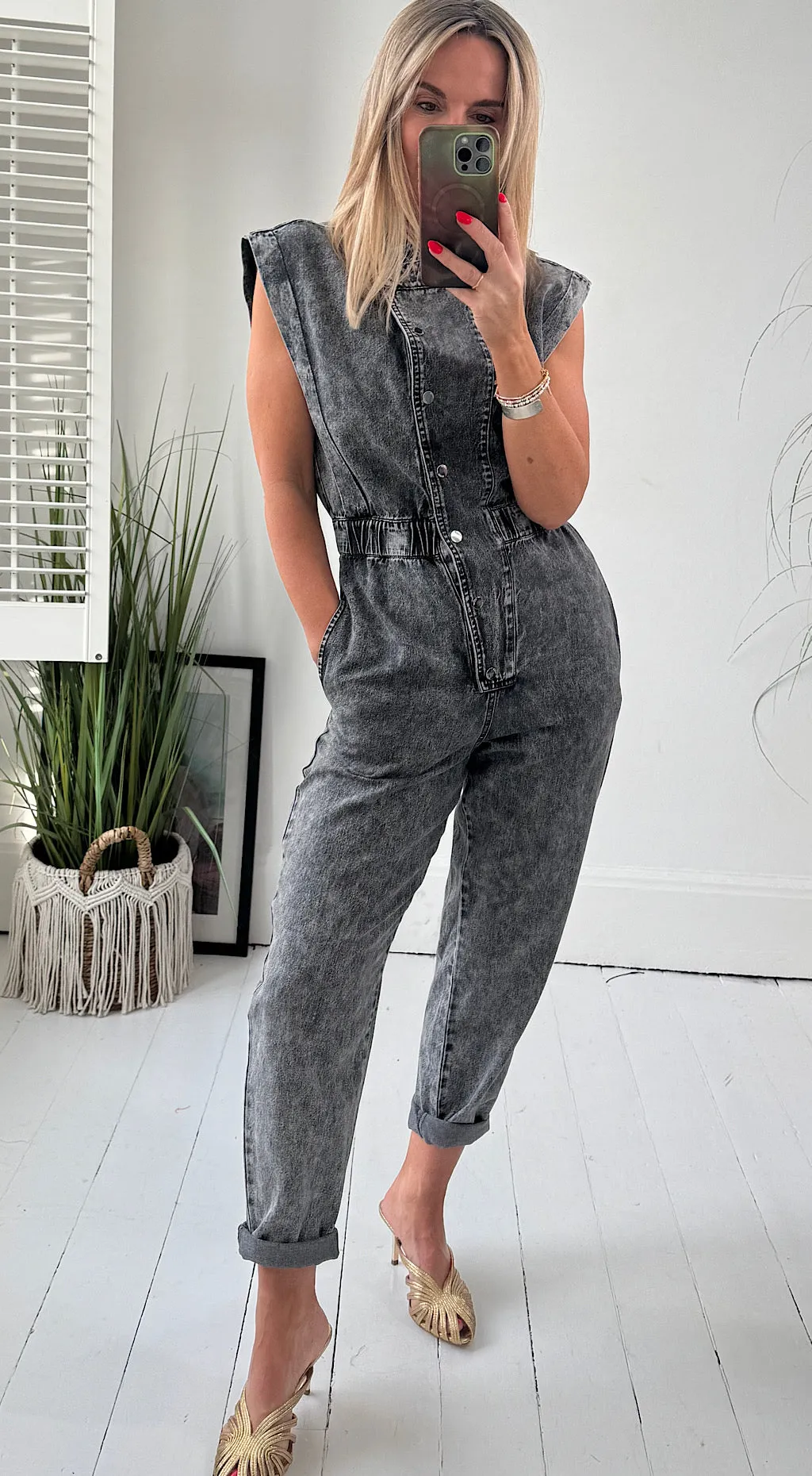 Charcoal denim Jumpsuit