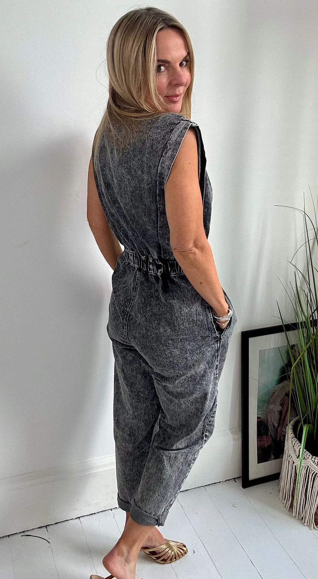 Charcoal denim Jumpsuit