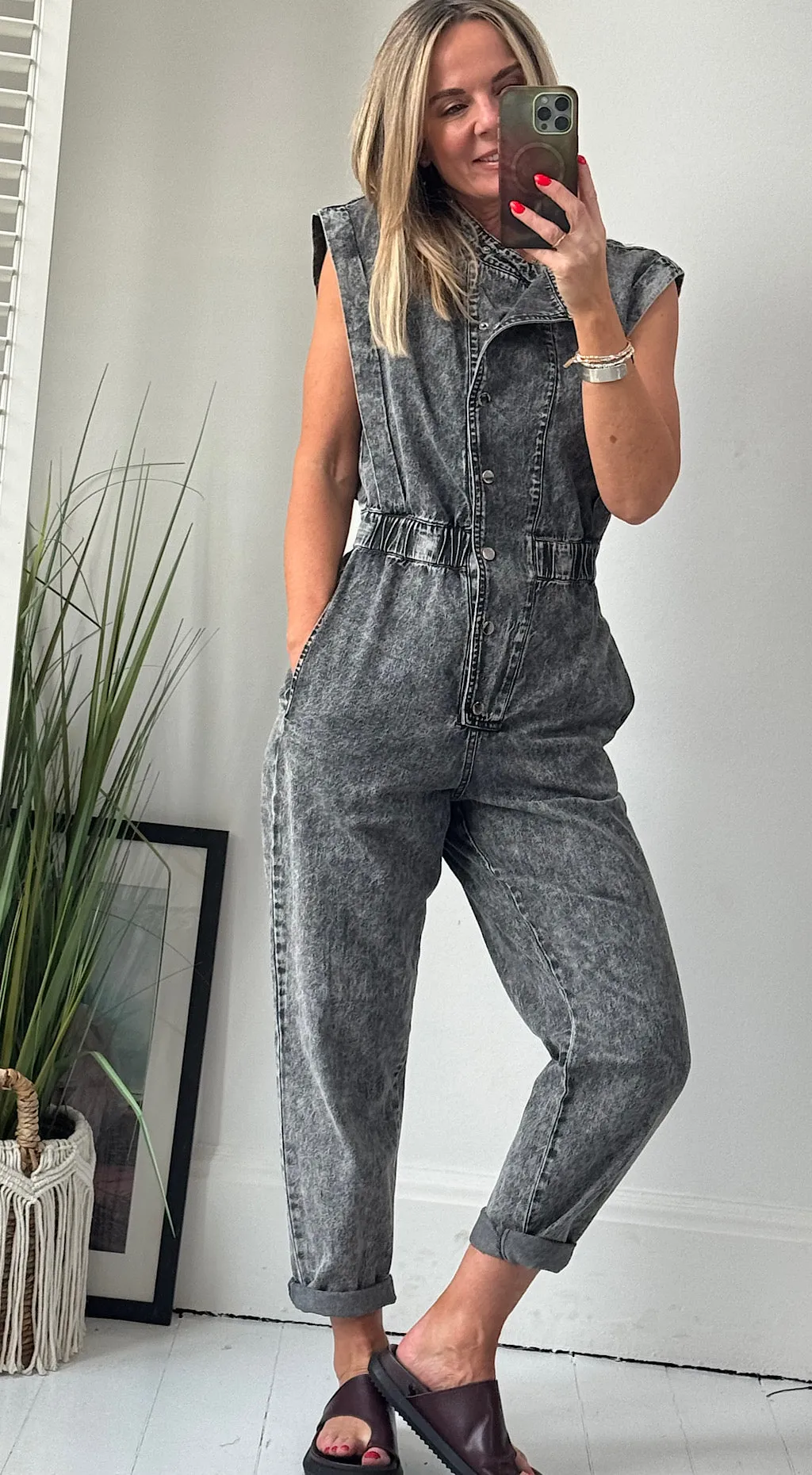 Charcoal denim Jumpsuit