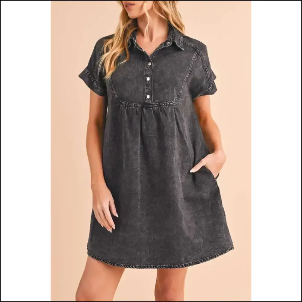 Chic Black Mini Denim Dress: Denim , Darling! 😈 Needful Things Approved