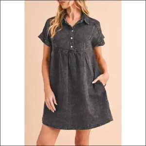 Chic Black Mini Denim Dress: Denim , Darling! 😈 Needful Things Approved