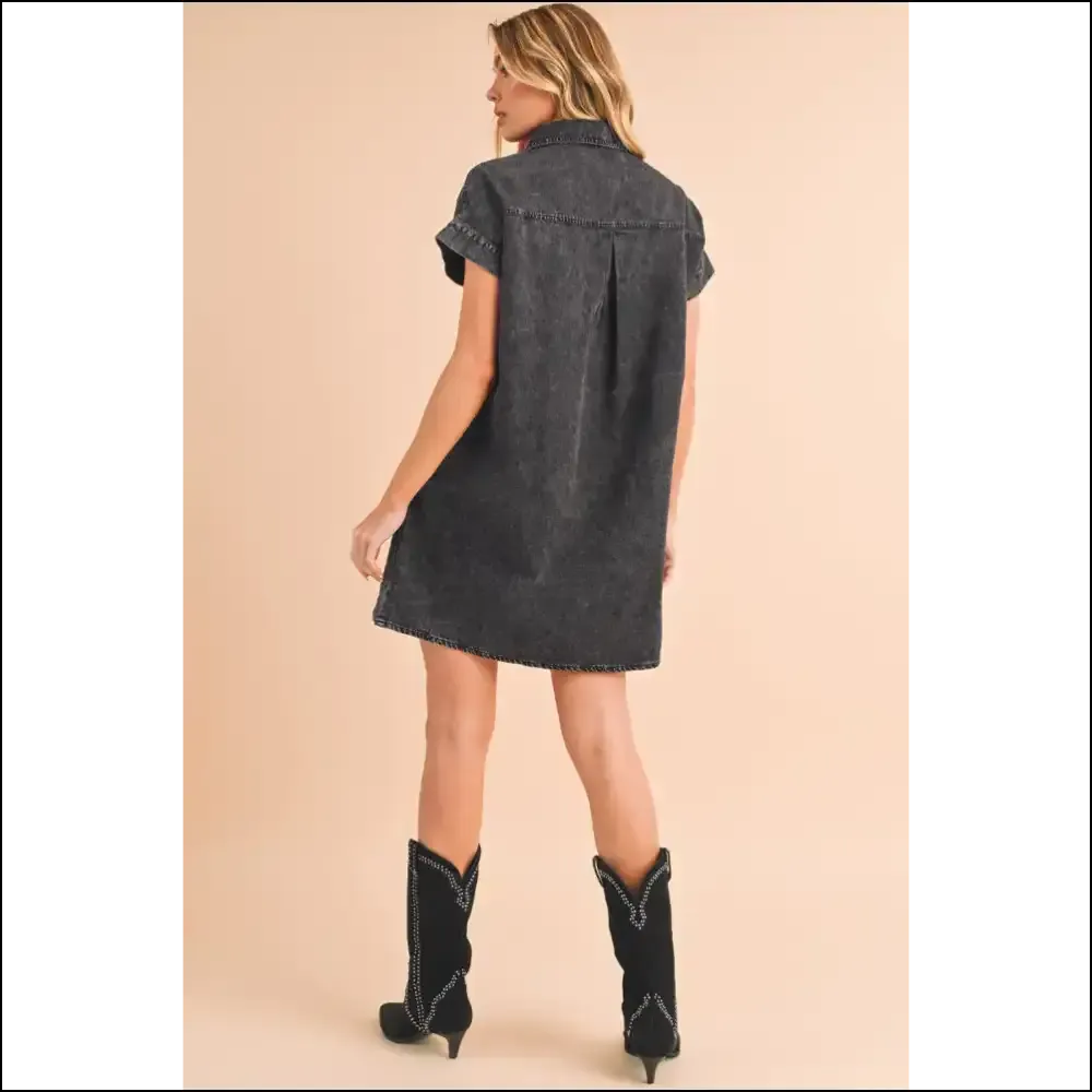 Chic Black Mini Denim Dress: Denim , Darling! 😈 Needful Things Approved