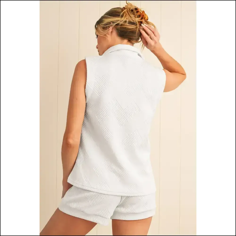 Chic White Textured Shorts Set: so Comfy, It's Practically Illegal! ?️ Needful Things