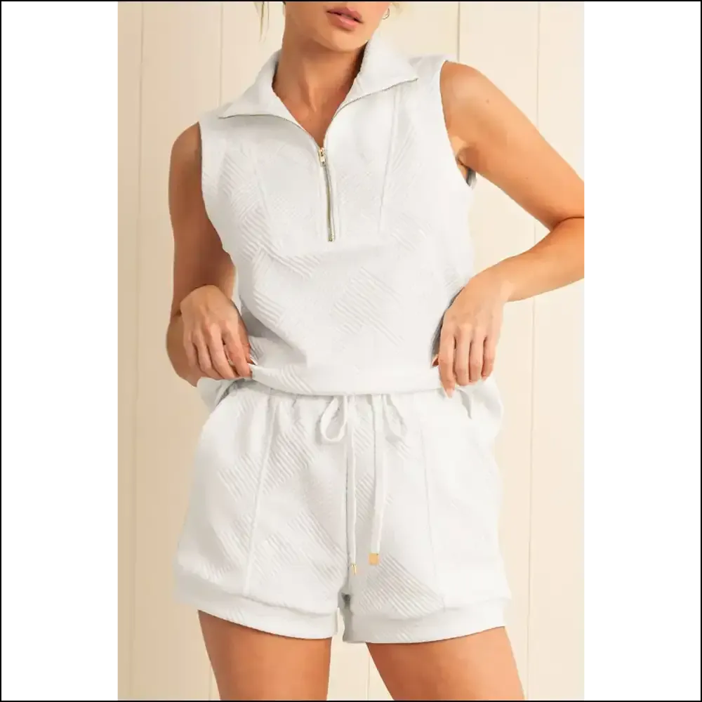 Chic White Textured Shorts Set: so Comfy, It's Practically Illegal! ?️ Needful Things