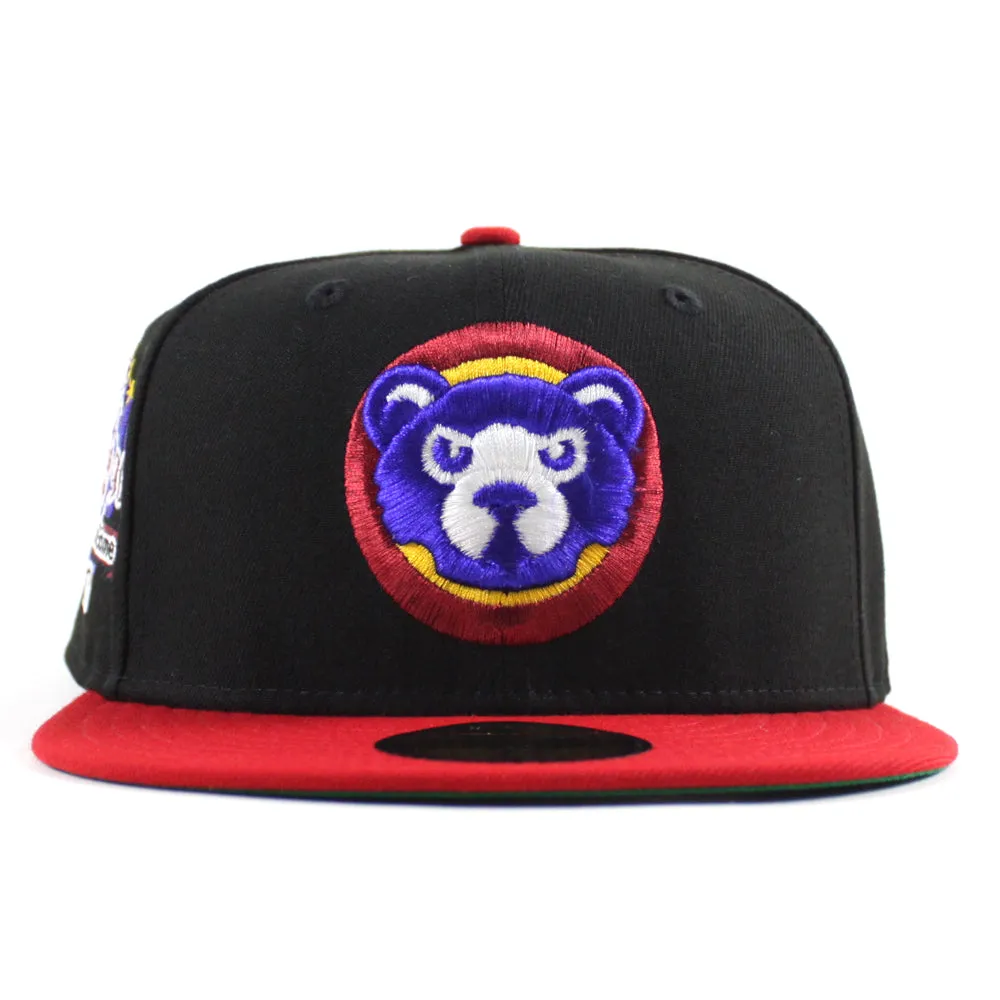 Chicago Cubs 1990 All Star Game New Era 59Fifty Fitted Hat (Black Scarlet Red Green Under Brim)