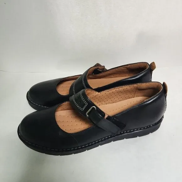 Clarks Artisan New Un Briarcrest MaryJane Black Leather Loafers Size 10M