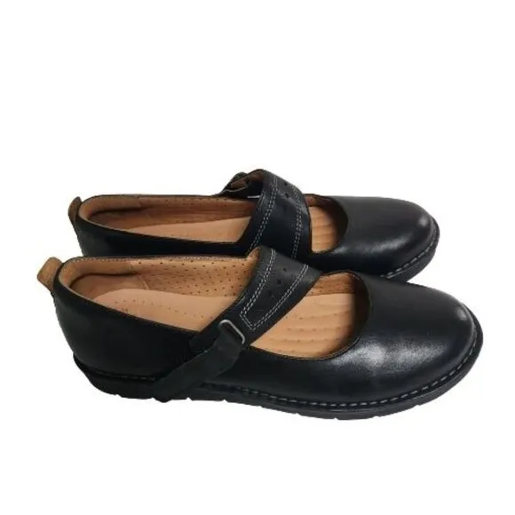 Clarks Artisan New Un Briarcrest MaryJane Black Leather Loafers Size 10M