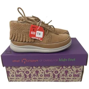 Clarks Girls Tan Moccasins 7.5 M Leather NEW NIB